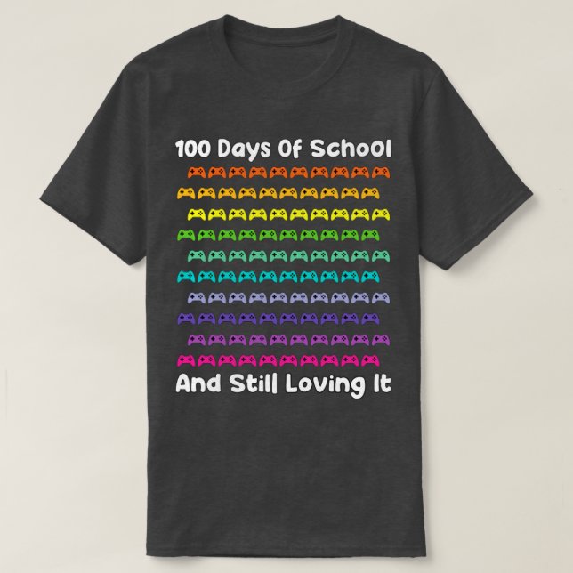 100 Days Of School Gaming Gamer T-Shirt (Design Front)