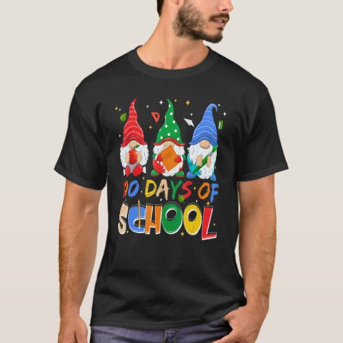 100 Days Of School Gnome Virtual Learning Teacher T-Shirt