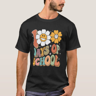 100 Days Of School Groovy 100th Day Of School Wome T-Shirt