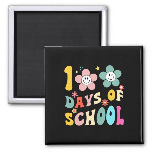100 Days Of School Groovy 100th Day School Teacher Magnet