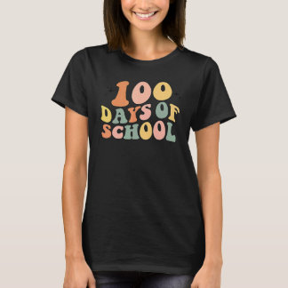 100 Days Of School Groovy Happy 100th Day Of Schoo T-Shirt