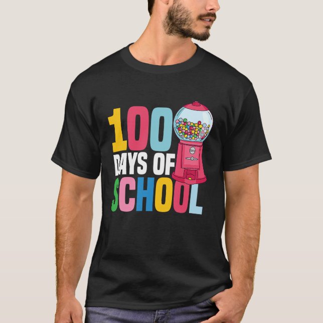 100 Days Of School Gumball Machine 100th Day Gumba T-Shirt (Front)