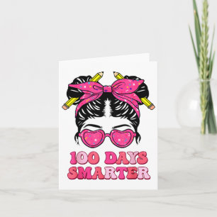 100 Days Of School Hair Buns 100 Days Smarter Card