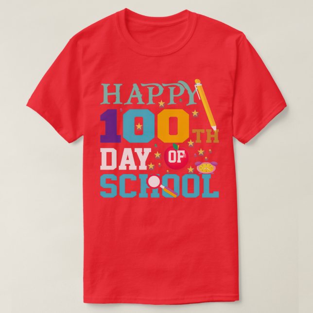100 Days Of School Happy 100th Day Of Classic TShi T-Shirt (Design Front)