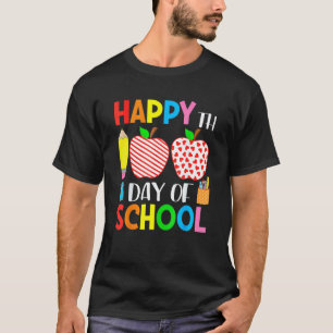 100 Days Of School Hearts Stripes Teacher And Stud T-Shirt