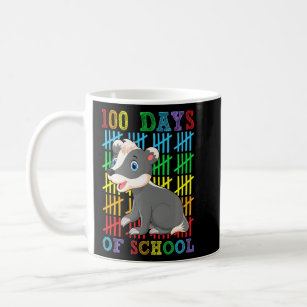 100 Days of School Honey Badger  100th Day School  Coffee Mug