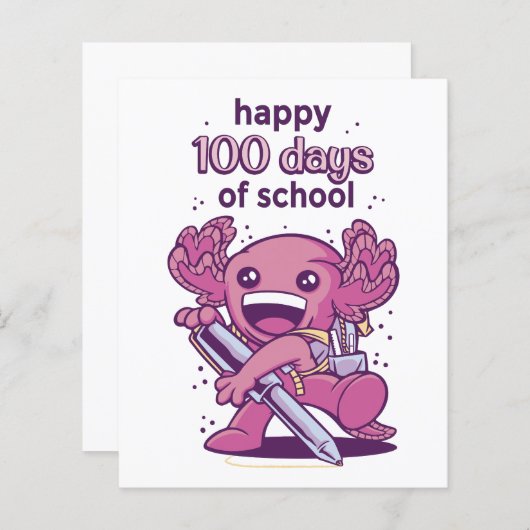 100 days of school invitation (Front/Back)