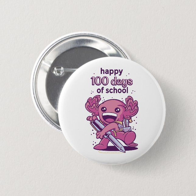 100 days of school invitation button (Front & Back)