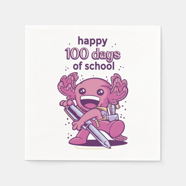 100 days of school invitation napkins (Front)