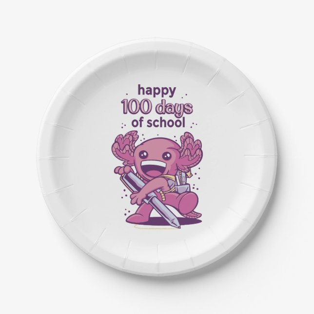 100 days of school invitation paper plates (Front)