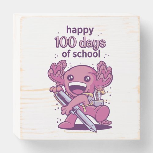 100 days of school invitation T_Shirt Wooden Box Sign