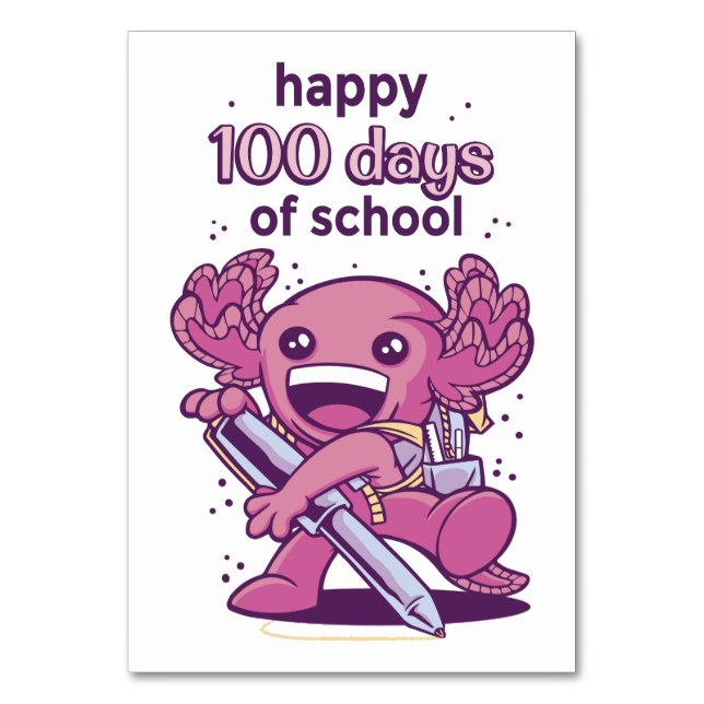 100 days of school invitation table number (Front)
