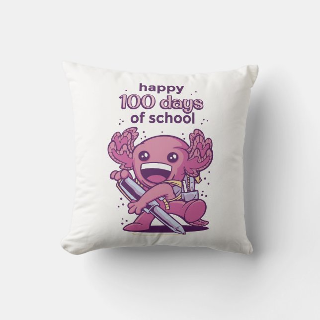 100 days of school invitation throw pillow (Front)