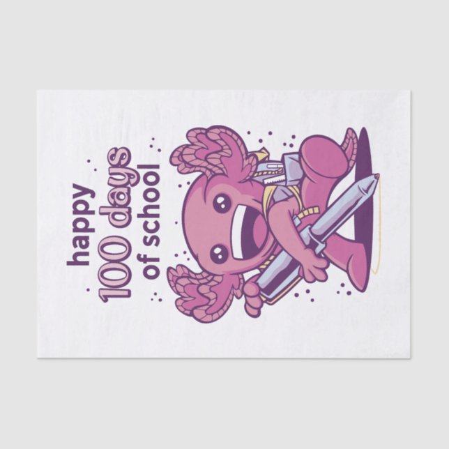 100 days of school invitation tissue paper (Front)