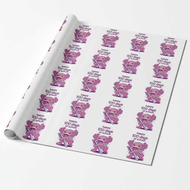 100 days of school invitation wrapping paper (Unrolled)