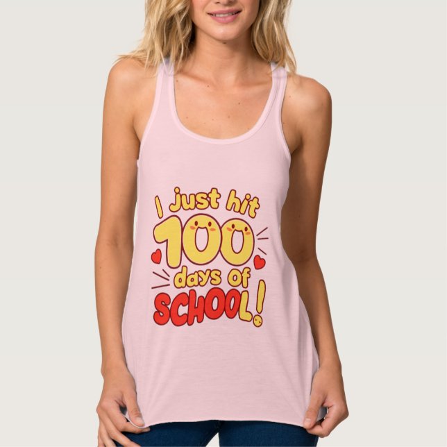100 Days of School Kawaii Style Design  Tank Top (Front)