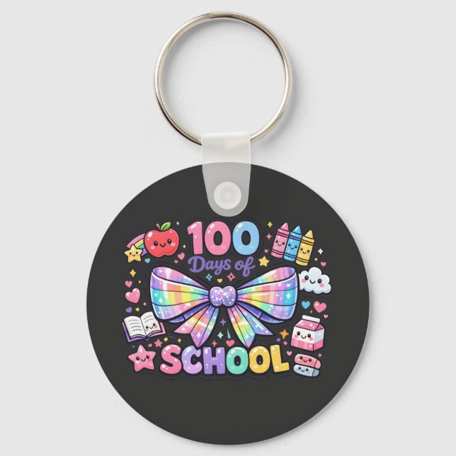 100 Days Of School  Keychain (Front)