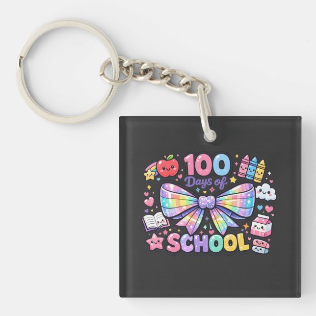 100 Days Of School  Keychain (Front)
