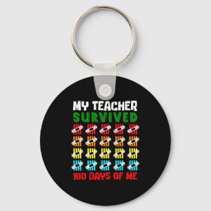 100 Days Of School Kids 100th Day Of School Costum Keychain