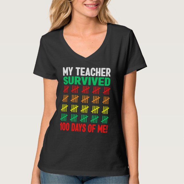 100 Days of School Kids 100th Day of School Costum T-Shirt (Front)