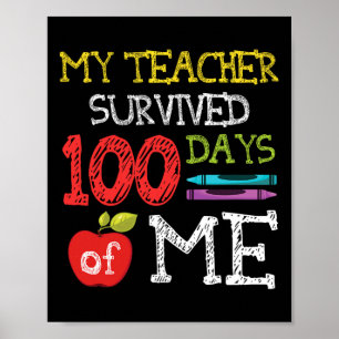 100 Days Of School Kids 100th Day Of School Poster