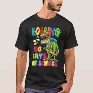 100 Days Of School Kids Boys Dinosaur 100th Day T-Shirt