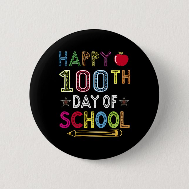 100 Days Of School Kids Gift For Student  Button (Front)