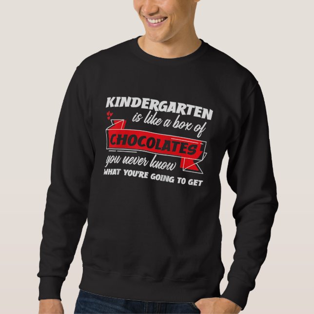 100 Days Of School Kindergarten Preeschool Teacher Sweatshirt (Front)