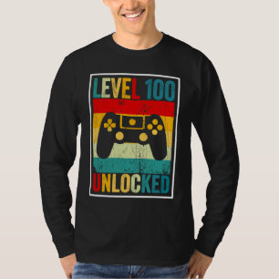 100 Days Of School Level Unlocked Gamer Video Game T-Shirt