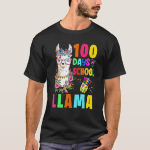 100 Days Of School Llama Back To School Teacher Fu T-Shirt