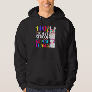 100 Days Of School Llama No Probllama Teacher Vint Hoodie