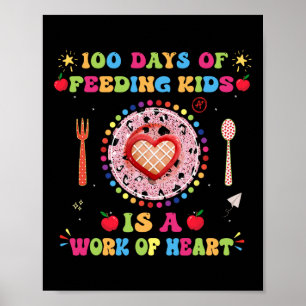 100 Days Of School Lunch Lady For Lunch Lady Cafet Poster