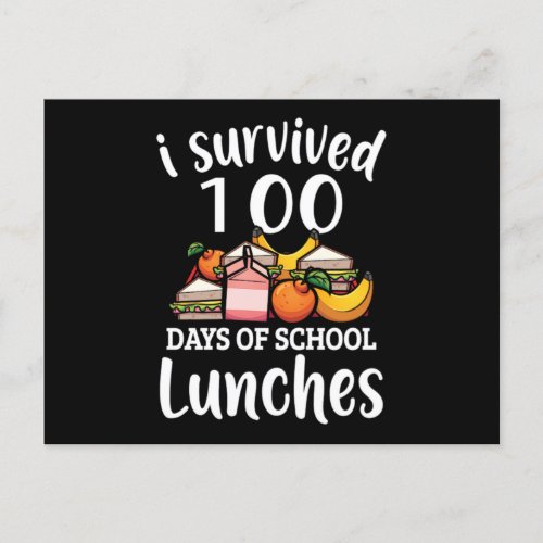 100 Days Of School Lunches 100Th Day Of SchoolsPn Invitation Postcard