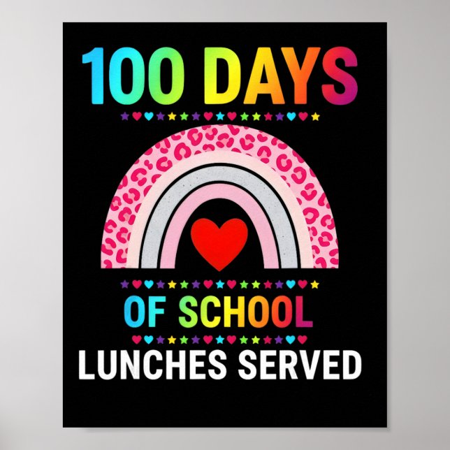 100 Days Of School Lunches Served Rainbow Lunch La Poster (Front)