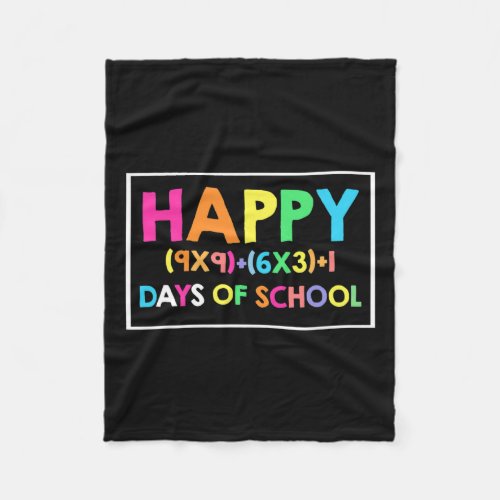 100 Days Of School Math Fun Tee For Math Lovers  Fleece Blanket