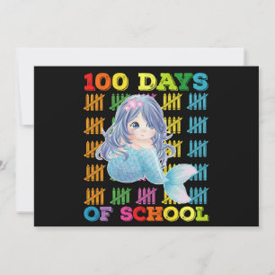 100 Days Of School Mermaid Teacher Student Invitation