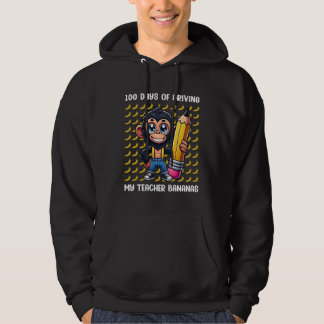 100 Days of School Monkey 100th Day of School Boys Hoodie