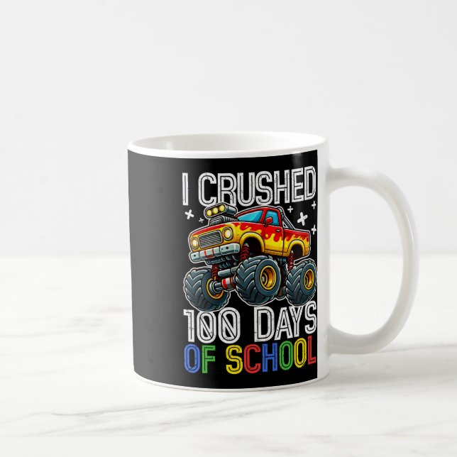 100 Days Of School Monster Truck 100th Day Of Scho Coffee Mug (Right)