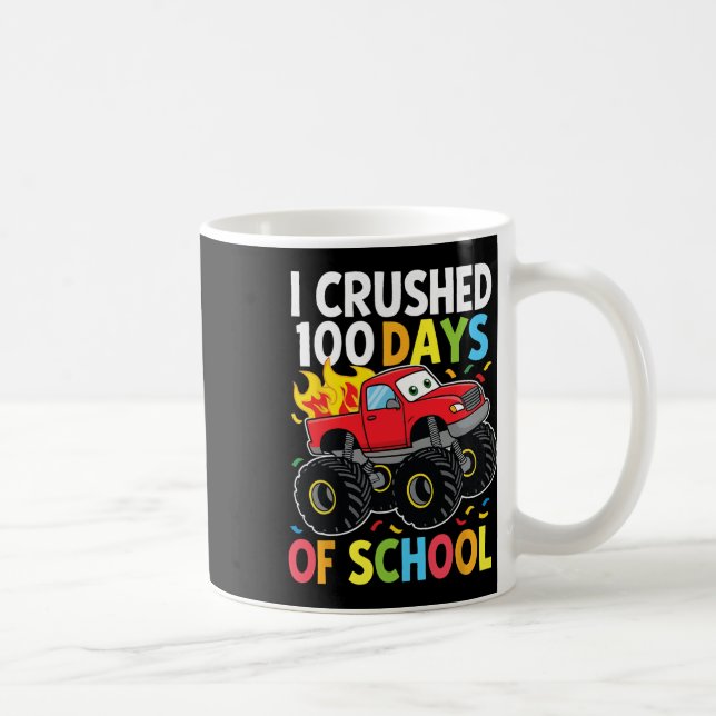100 Days Of School Monster Truck 100th Day Of Scho Coffee Mug (Right)