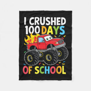 100 Days Of School Monster Truck 100th Day Of Scho Fleece Blanket