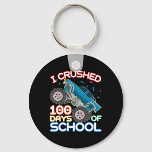 100 Days Of School Monster Truck 100th Day Of Scho Keychain