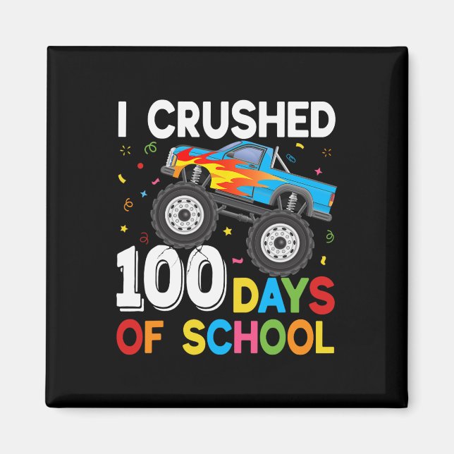 100 Days Of School Monster Truck 100th Day Of Scho Magnet (Front)