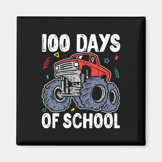 100 Days Of School Monster Truck 100th Day Of Scho Magnet (Front)