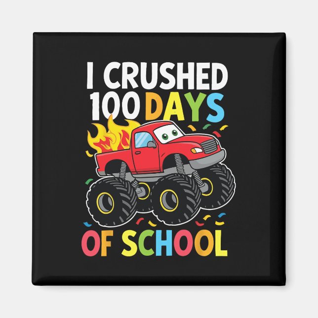 100 Days Of School Monster Truck 100th Day Of Scho Magnet (Front)