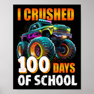 100 Days Of School Monster Truck 100th Day Of Scho Poster