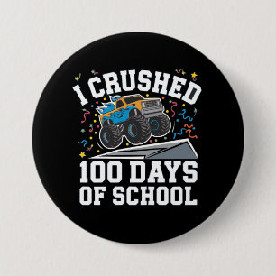 100 Days of School Monster Truck 100th Day School Button