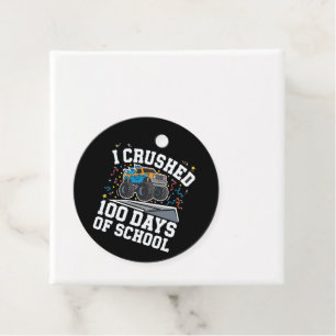 100 Days of School Monster Truck 100th Day School Favor Tags