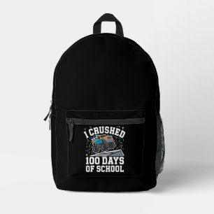 100 Days of School Monster Truck 100th Day School Printed Backpack