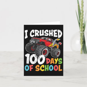 100 Days Of School Monster Truck Boys 100th Day Of Card