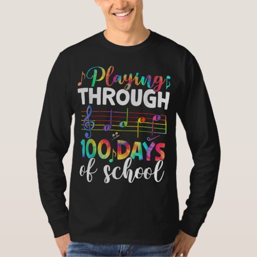 100 Days Of School Music Teacher Student Gifts 100 T_Shirt